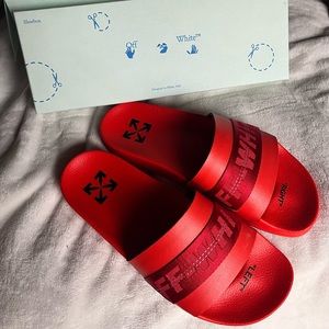 Off-White Slides size 9 m red Industrial Belt Slider